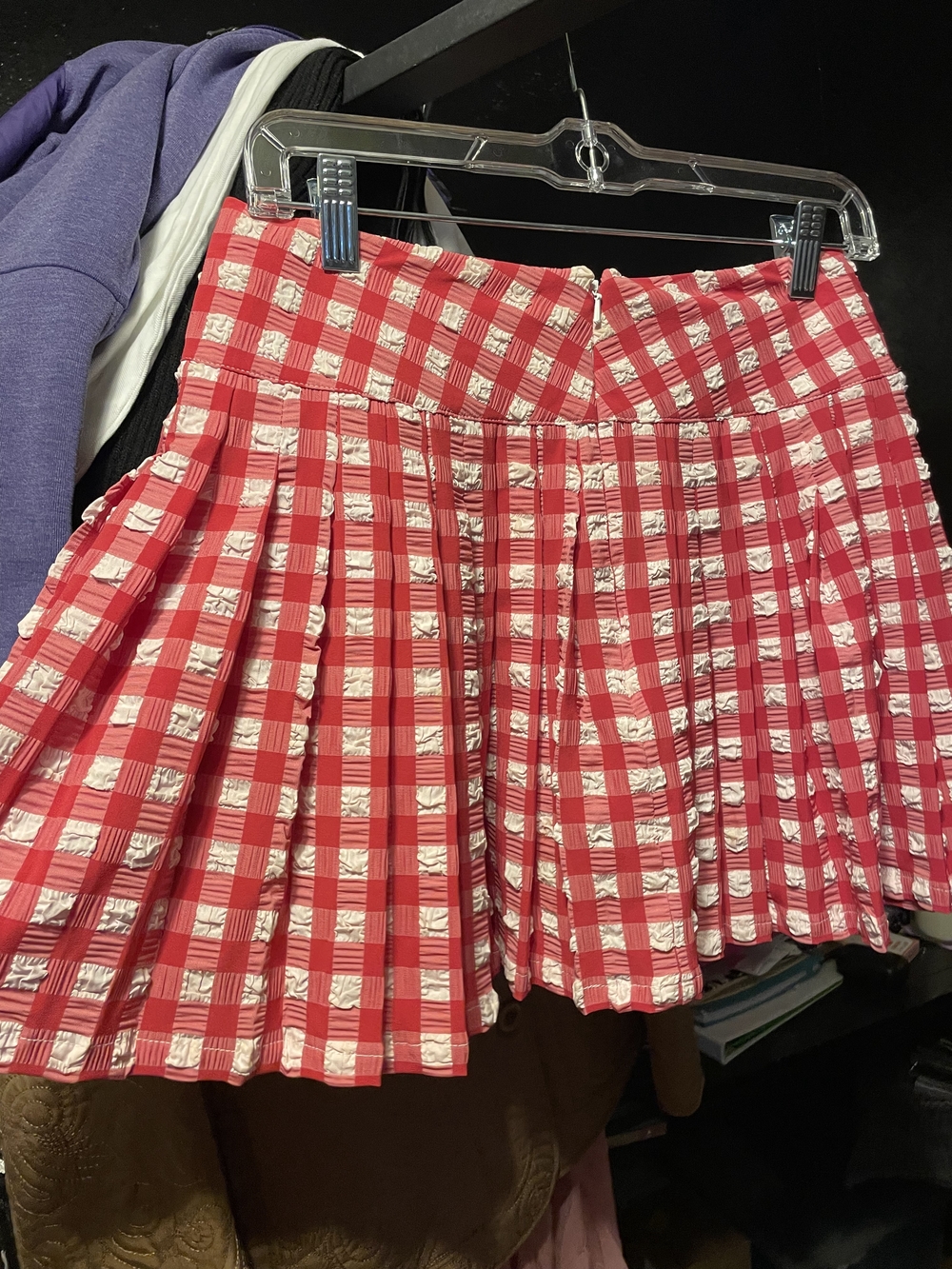 Red Plaid Pleated Women’s Skirt